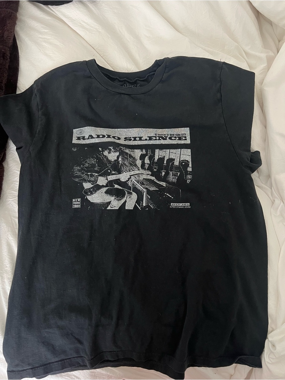 Black Brandy Melville Radio Silence Graphic Tee